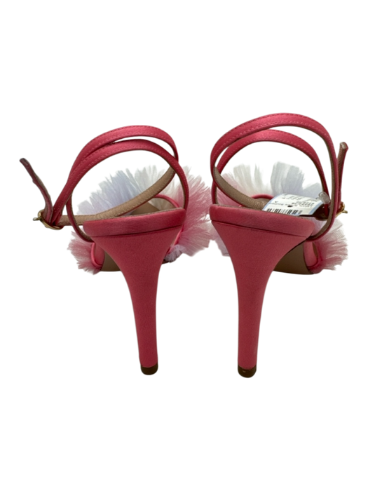 Andrea Wazen Shoe Size 36.5 Pink & blue Leather Tulle Pointed Toe Ruffle Pumps Pink & blue / 36.5