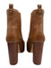 Michael Michael Kors Shoe Size 7.5 Brown Leather Stacked Heel Platform Booties Brown / 7.5