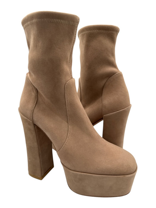 Stuart Weitzman Shoe Size 7 Taupe Biege Suede Platform Booties Taupe Biege / 7