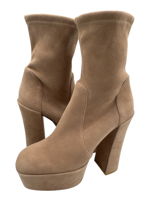 Stuart Weitzman Shoe Size 7 Taupe Biege Suede Platform Booties Taupe Biege / 7