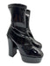 Stuart Weitzman Shoe Size 7 Black Vinyl Platform Rounded Square Toe Booties Black / 7