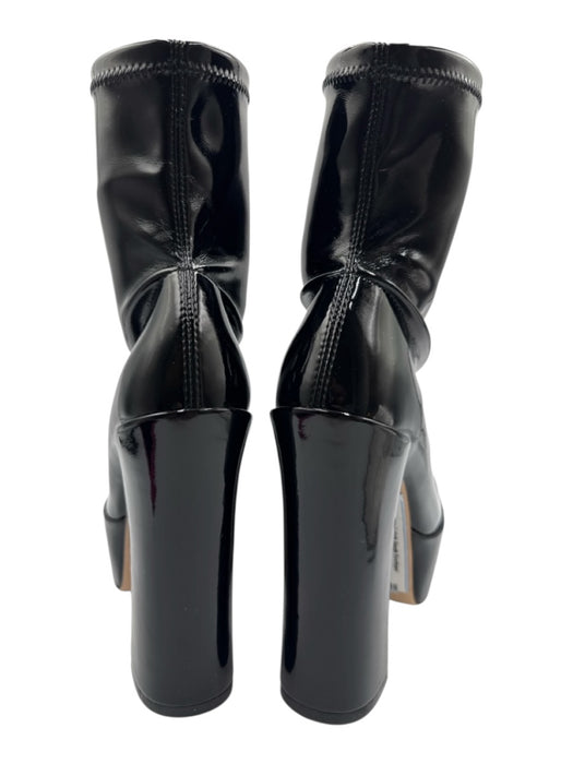 Stuart Weitzman Shoe Size 7 Black Vinyl Platform Rounded Square Toe Booties Black / 7