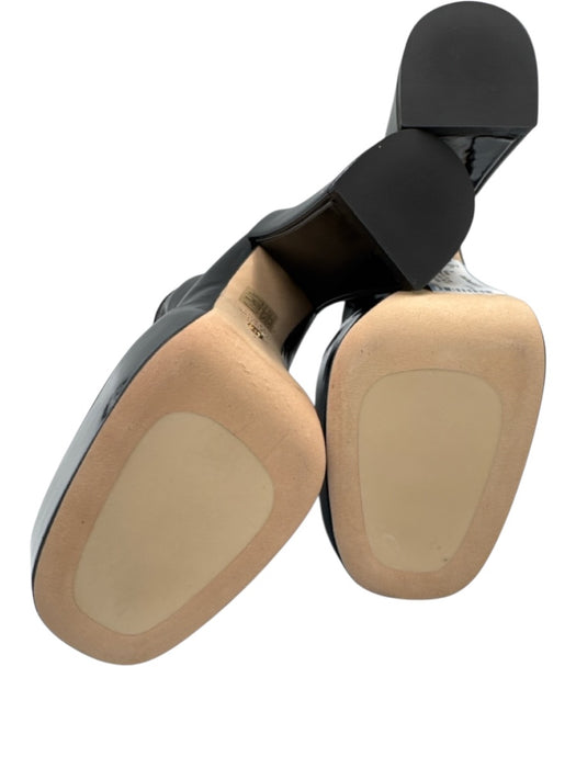 Stuart Weitzman Shoe Size 7 Black Vinyl Platform Rounded Square Toe Booties Black / 7
