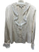 St. John Evening Size 10 White Silk Blend V Neck Lace Detail Long Sleeve Top White / 10