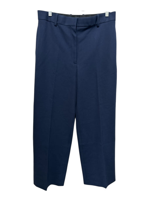 Theory Size 10 Navy Viscose Blend Zip & Hook Closure Pockets Wide Leg Pants Navy / 10