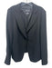 Giorgio Armani Size 50 Black Virgin Wool One Button Lapels Blazer Black / 50