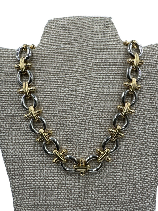 Givenchy Gold & Silver Tone Metal Circles Toggle Necklace Gold & Silver Tone
