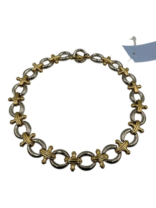 Givenchy Gold & Silver Tone Metal Circles Toggle Necklace Gold & Silver Tone
