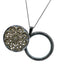 Silver & Gold Cubic Zirconia Pendant Filigree Mirror Attachment Necklace Silver & Gold
