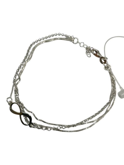 Silver 925 Sterling Silver Lobster Clasp Infinity Sign Multistrand Bracelet Silver