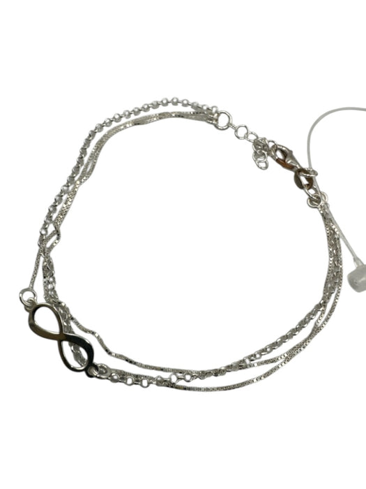 Silver 925 Sterling Silver Lobster Clasp Infinity Sign Multistrand Bracelet Silver