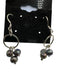 Silver & Black 925 Sterling Silver Freshwater Pearl Dangle Fish Hook Earrings Silver & Black