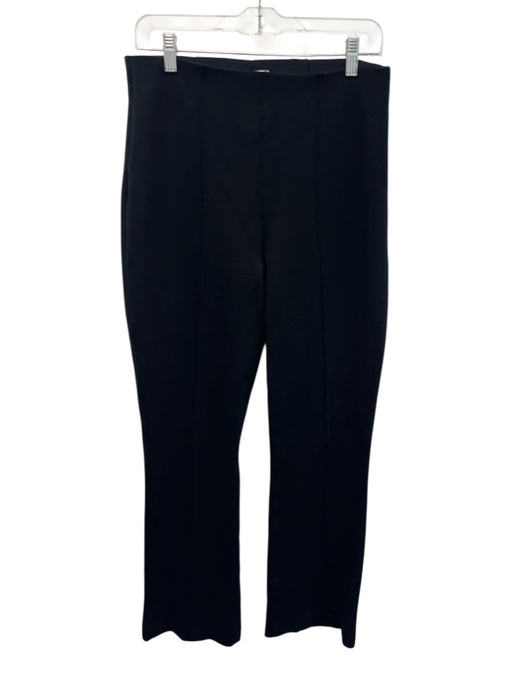 Spanx Size Large Black Viscose Blend Elastic Waist Pintuck Kick Flare Pants Black / Large