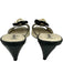 Chanel Shoe Size 39 White & Black Leather open toe Floral Quilted Mule Pumps White & Black / 39