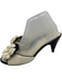 Chanel Shoe Size 39 White & Black Leather open toe Floral Quilted Mule Pumps White & Black / 39