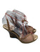 Giorgio Armani Shoe Size 38.5 Pink & Beige Leather & Canvas Raffia Logo Pumps Pink & Beige / 38.5