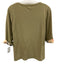Burberry Brit Size L Khaki Cotton Blend Wide Neck 3/4 Sleeve Top Khaki / L