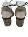 Pour la Victoire Shoe Size 9 Beige & Black Leather Lined Jute Woven Sandals Beige & Black / 9