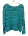 Mystree Size S Green Cotton Blend Knit Long Sleeve Shorts Short Set Green / S