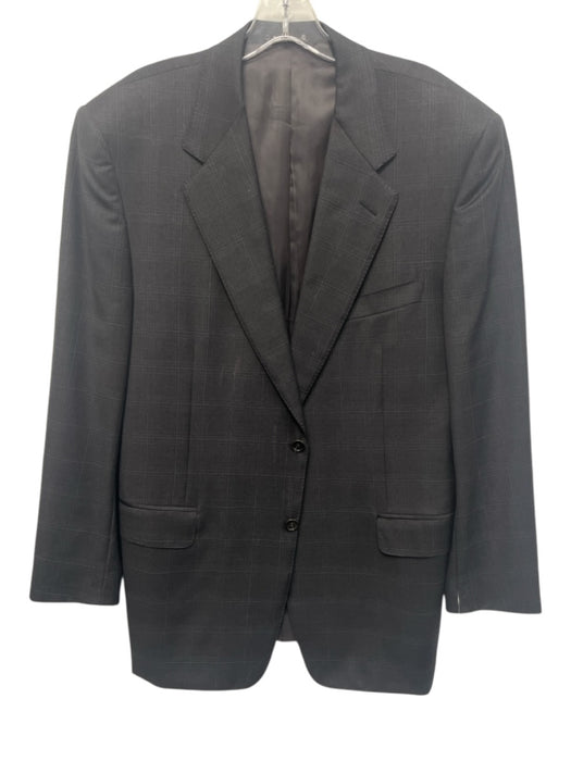 Canali Gray & Blue Wool Plaid 2 Button Men's Blazer Gray & Blue / 52R