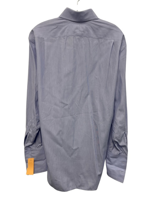 Turnbull & Asser Size est 16 Blue Cotton Solid Button Up Men's Long Sleeve Shirt Blue / est 16