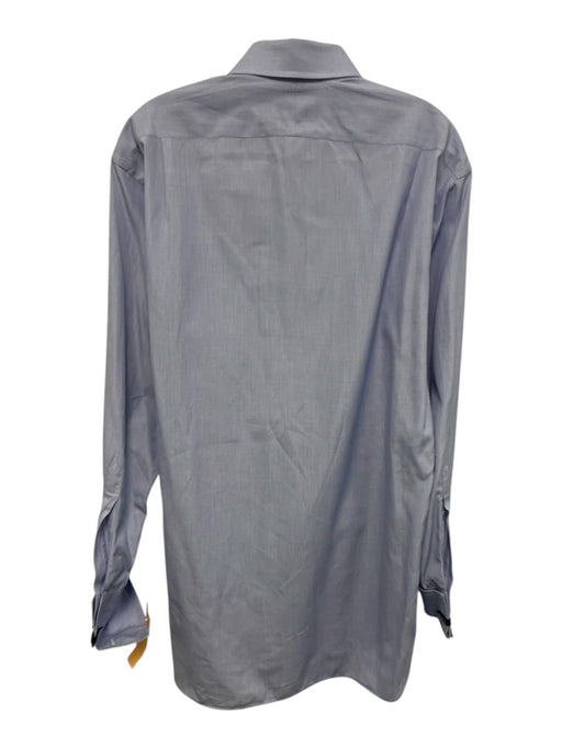 Turnbull & Asser Size est 16 Blue Cotton Solid Button Up Men's Long Sleeve Shirt Blue / est 16