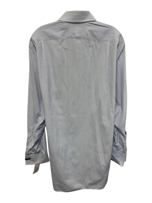 Turnbull & Asser Size est 16 Blue & White Cotton Striped Men's Long Sleeve Shirt Blue & White / est 16