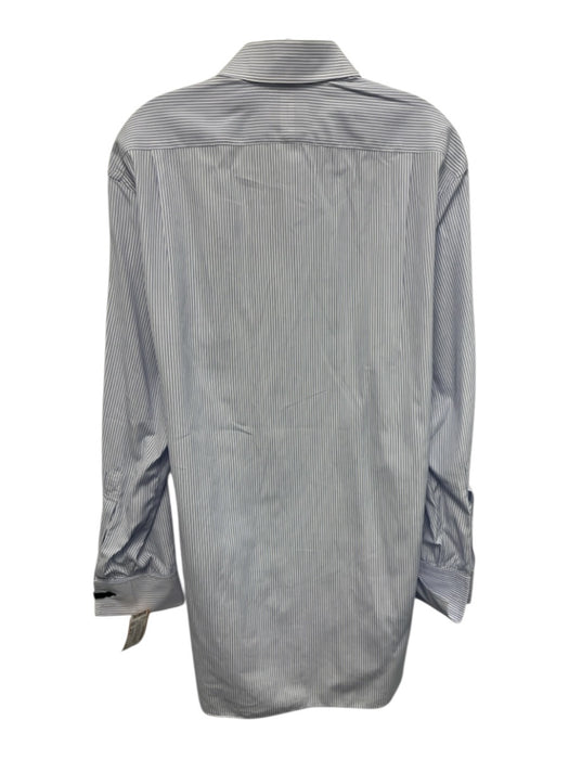 Turnbull & Asser Size est 16 Blue & White Cotton Striped Men's Long Sleeve Shirt Blue & White / est 16
