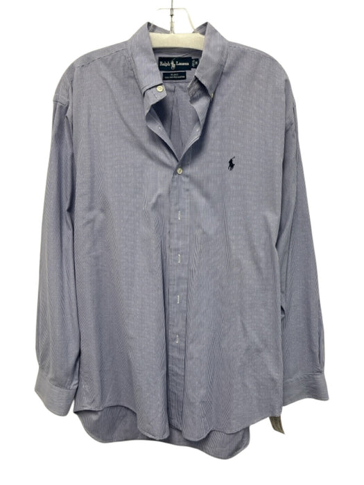Ralph Lauren Size M Blue & White Cotton Plaid Button Up Men's Long Sleeve Shirt Blue & White / M