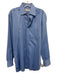 Turnbull & Asser Size Est M Blue Cotton Solid Button Up Men's Long Sleeve Shirt Blue / Est M
