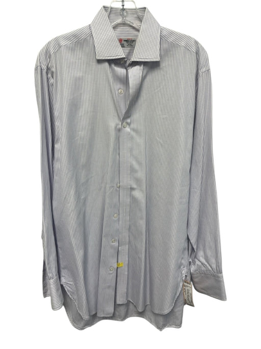 Turnbull & Asser Size est 16 Pink & Blue Cotton Plaid Men's Long Sleeve Shirt Pink & Blue / est 16