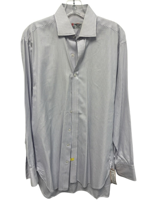 Turnbull & Asser Size est 16 Pink & Blue Cotton Plaid Men's Long Sleeve Shirt Pink & Blue / est 16