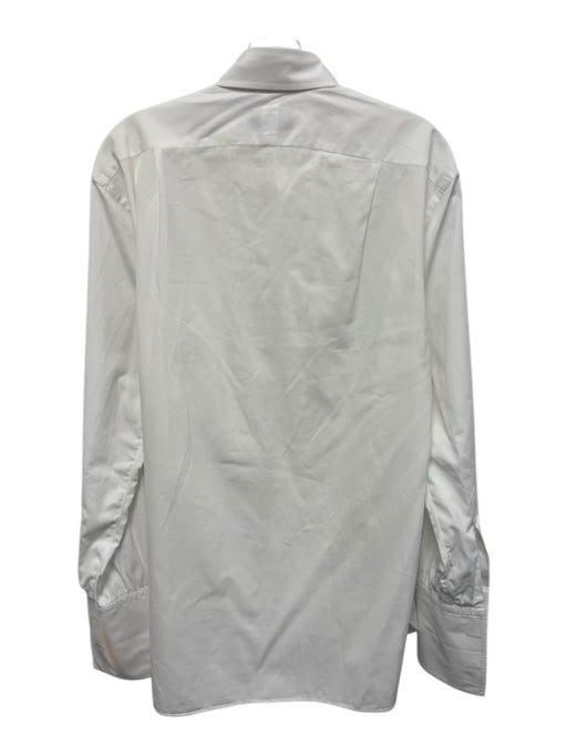 Turnbull & Asser Size est 16 White Cotton Solid French Cuff Long Sleeve Shirt White / est 16