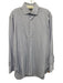 Turnbull & Asser Size est 16 White & Blue Cotton Grid Men's Long Sleeve Shirt White & Blue / est 16
