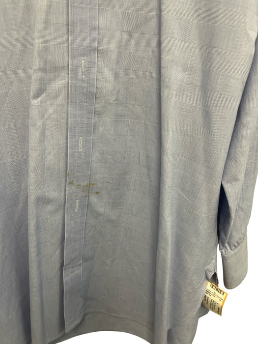 Turnbull & Asser Size est 16 Blue Cotton Plaid Button Up Men's Long Sleeve Shirt Blue / est 16
