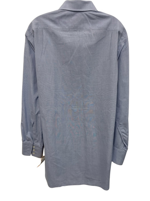 Turnbull & Asser Size est 16 Blue Cotton Plaid Button Up Men's Long Sleeve Shirt Blue / est 16