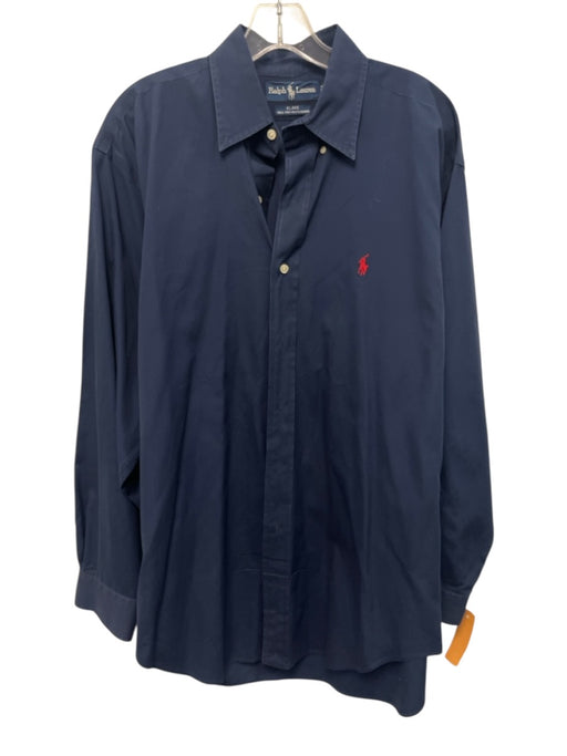 Ralph Lauren Size M Blue Cotton Solid Button Up Button Down Long Sleeve Shirt Blue / M