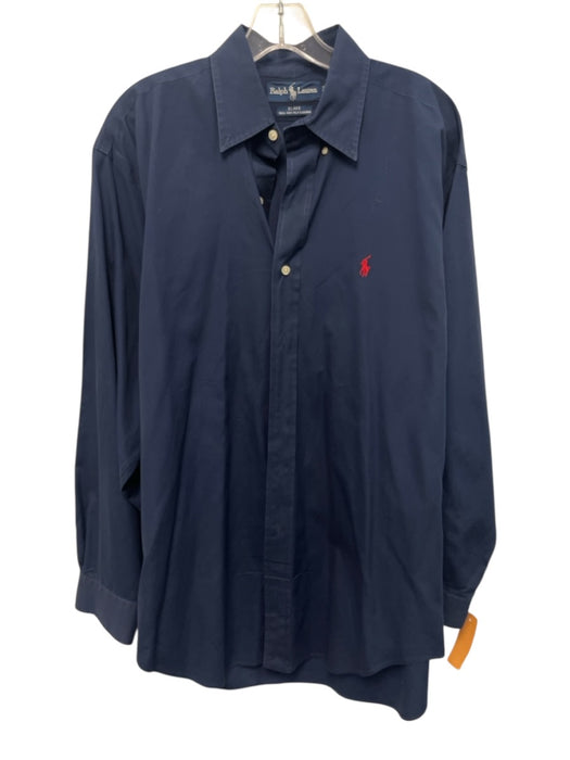 Ralph Lauren Size M Blue Cotton Solid Button Up Button Down Long Sleeve Shirt Blue / M