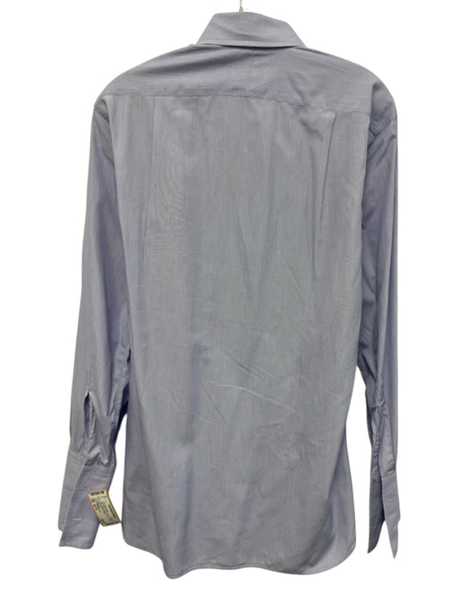 Turnbull & Asser Size est 16 Blue Cotton Striped Button Up Long Sleeve Shirt Blue / est 16