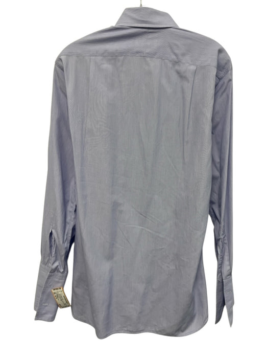 Turnbull & Asser Size est 16 Blue Cotton Striped Button Up Long Sleeve Shirt Blue / est 16