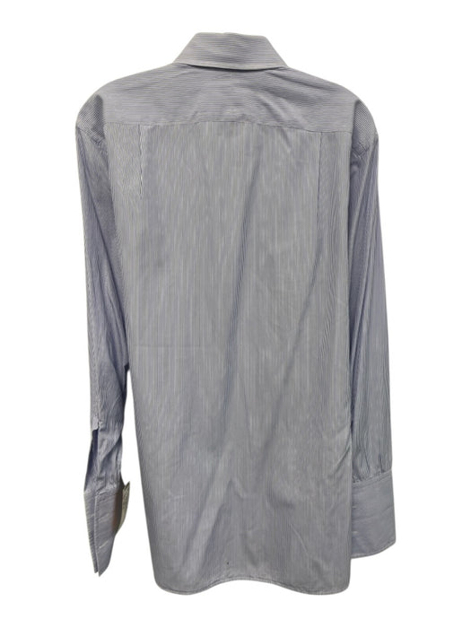 Turnbull & Asser Size est 16 Blue Cotton Striped Button Up Long Sleeve Shirt Blue / est 16