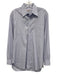 Turnbull & Asser Size est 16 White & Blue Cotton Grid Men's Long Sleeve Shirt White & Blue / est 16