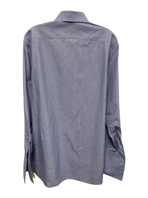Turnbull & Asser Size est 16 Blue Cotton Solid Button Up Men's Long Sleeve Shirt Blue / est 16