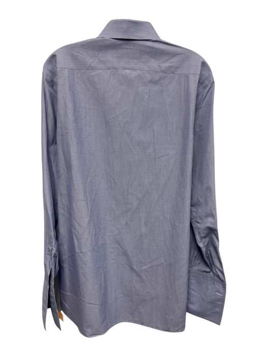 Turnbull & Asser Size est 16 Blue Cotton Solid Button Up Men's Long Sleeve Shirt Blue / est 16