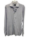 Turnbull & Asser Size est 16 White & Blue Cotton Grid Men's Long Sleeve Shirt White & Blue / est 16