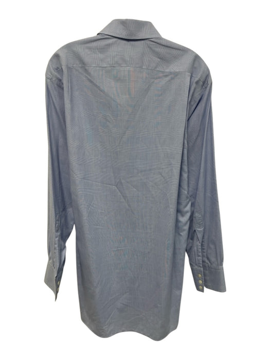 Turnbull & Asser AS IS Size est 16 Blue Cotton Plaid Button Up Long Sleeve Shirt Blue / est 16