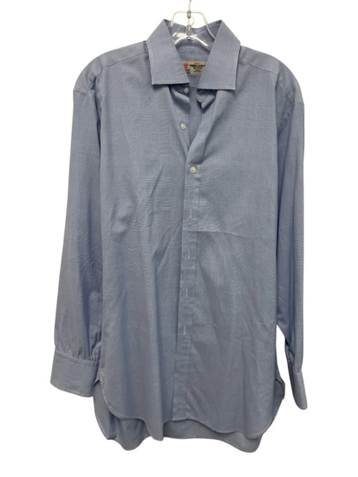 Turnbull & Asser AS IS Size est 16 Blue Cotton Plaid Button Up Long Sleeve Shirt Blue / est 16