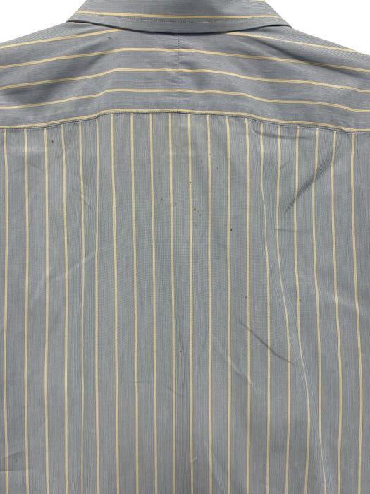 Turnbull & Asser Size est 16 Blue & Yellow Cotton Striped Long Sleeve Shirt Blue & Yellow / est 16