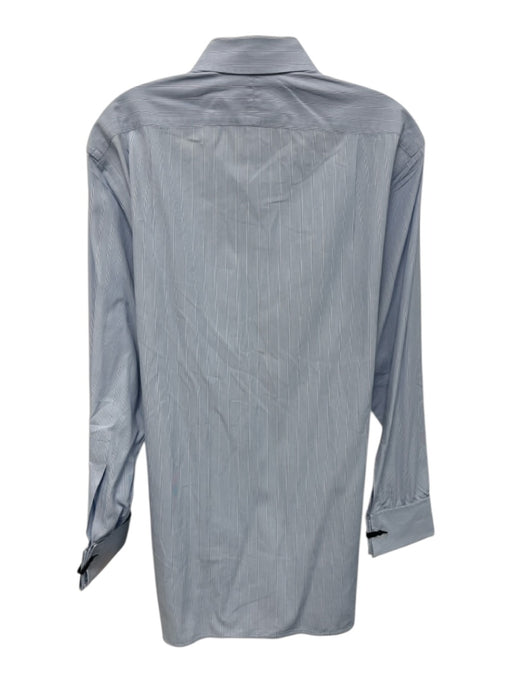 Turnbull & Asser Size est 16 Blue & White Cotton Striped Men's Long Sleeve Shirt Blue & White / est 16