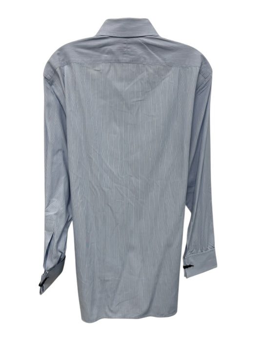 Turnbull & Asser Size est 16 Blue & White Cotton Striped Men's Long Sleeve Shirt Blue & White / est 16